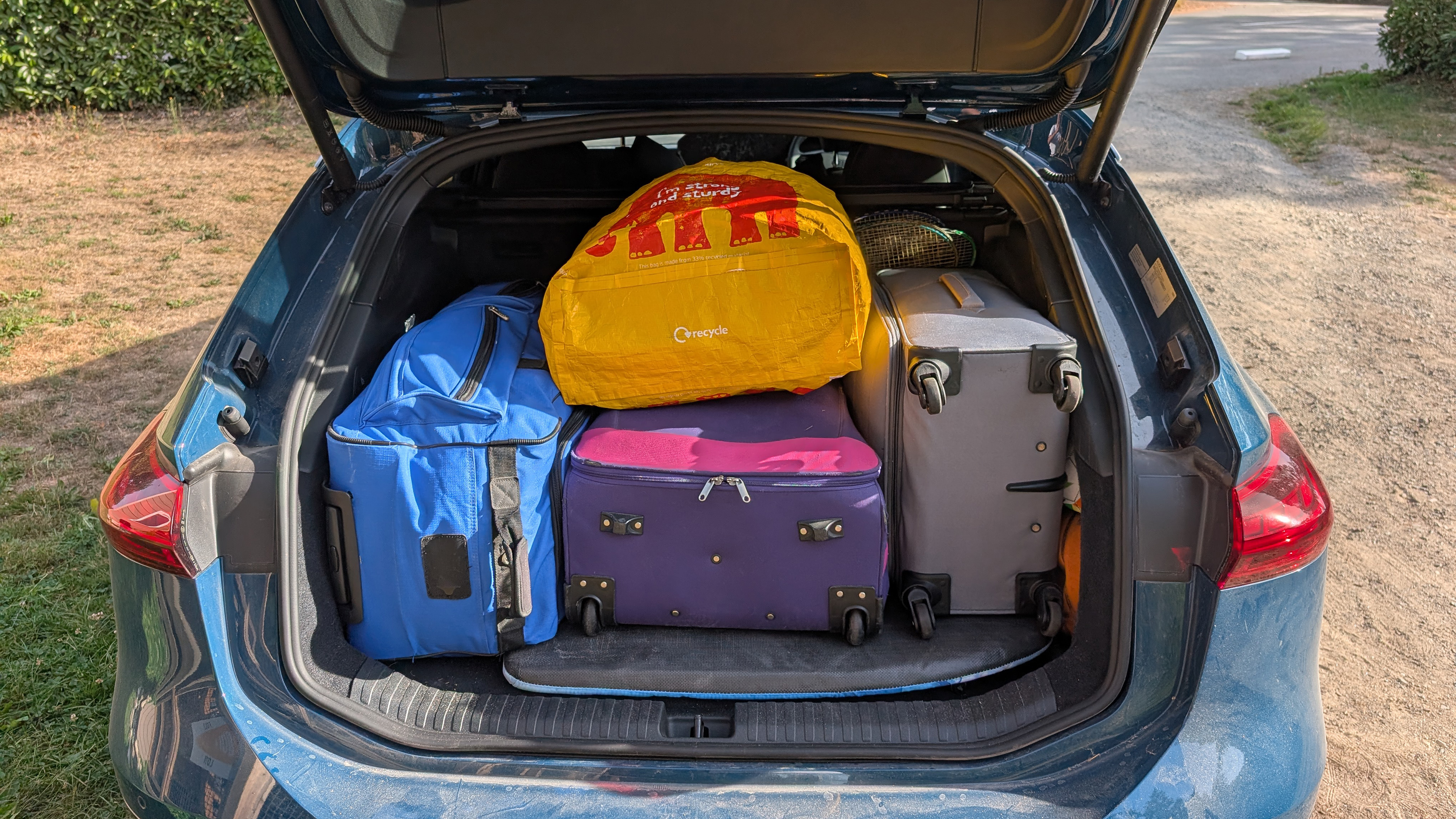 Audi A6 Avant e-tron boot filled with luggage