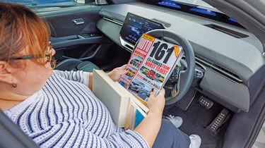 BMW iX3 50 xDrive - Sarah sitting with Auto Express