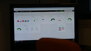 Tyre testing results on a screen