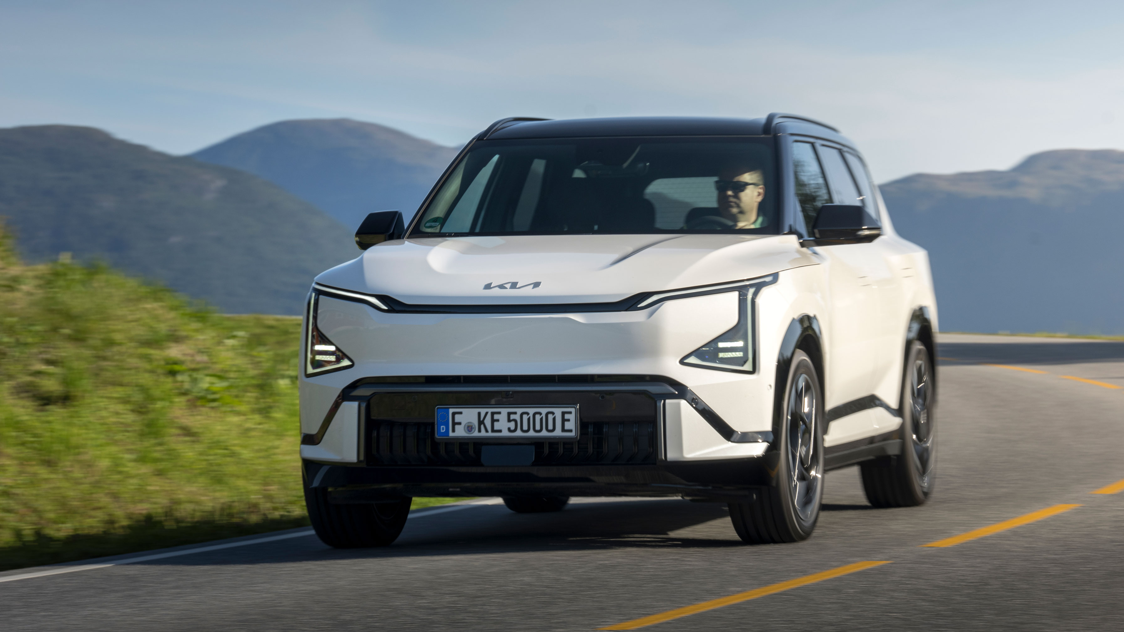 Kia EV5 GT - front cornering