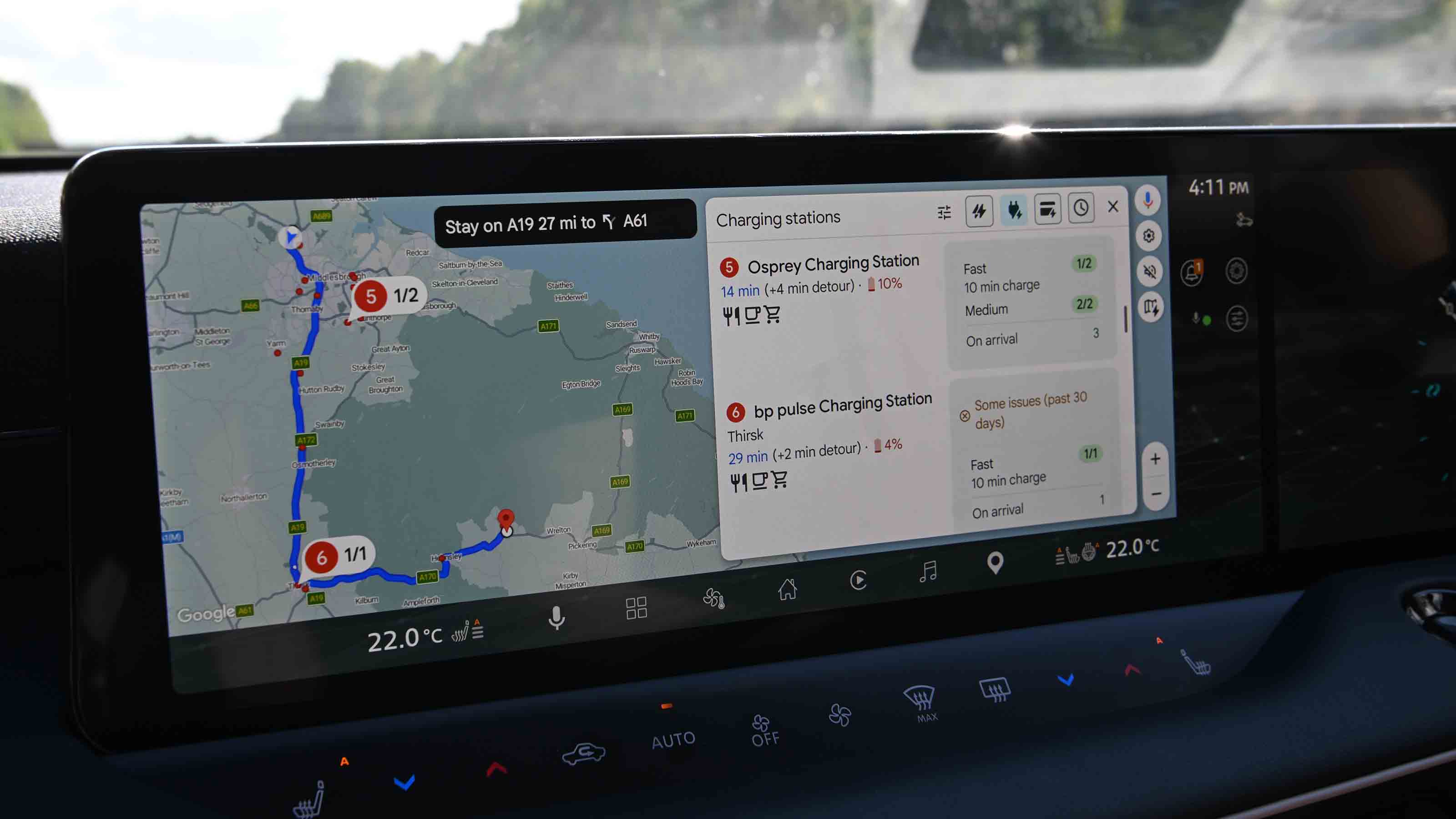 Nissan Leaf - route planing navigation screen