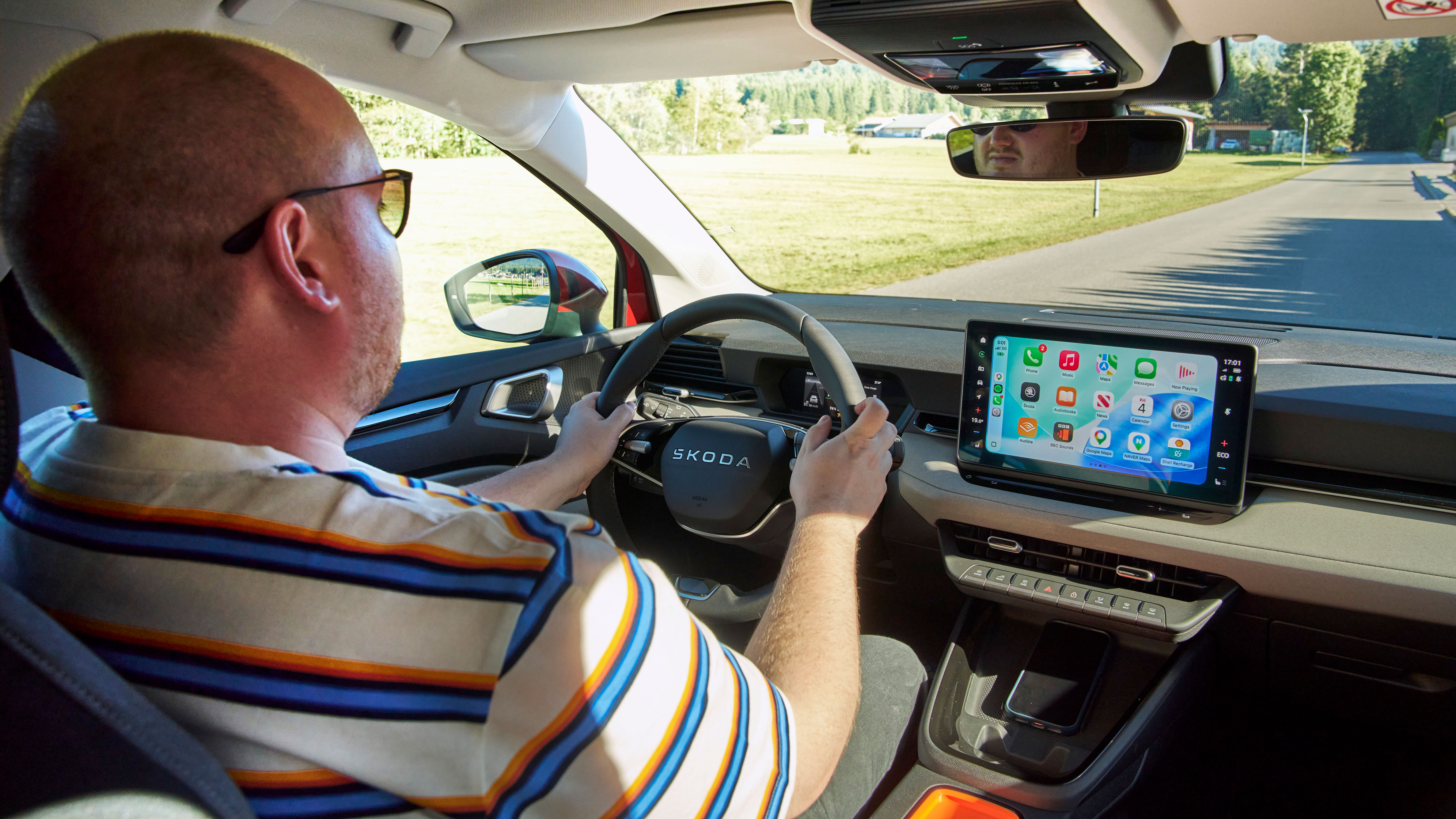 Ellis Hyde driving the Skoda Epiq