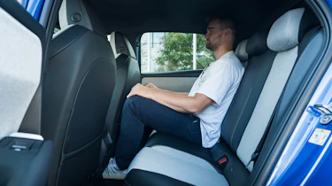 Alastair Crooks sat in the Volkswagen ID. Polo