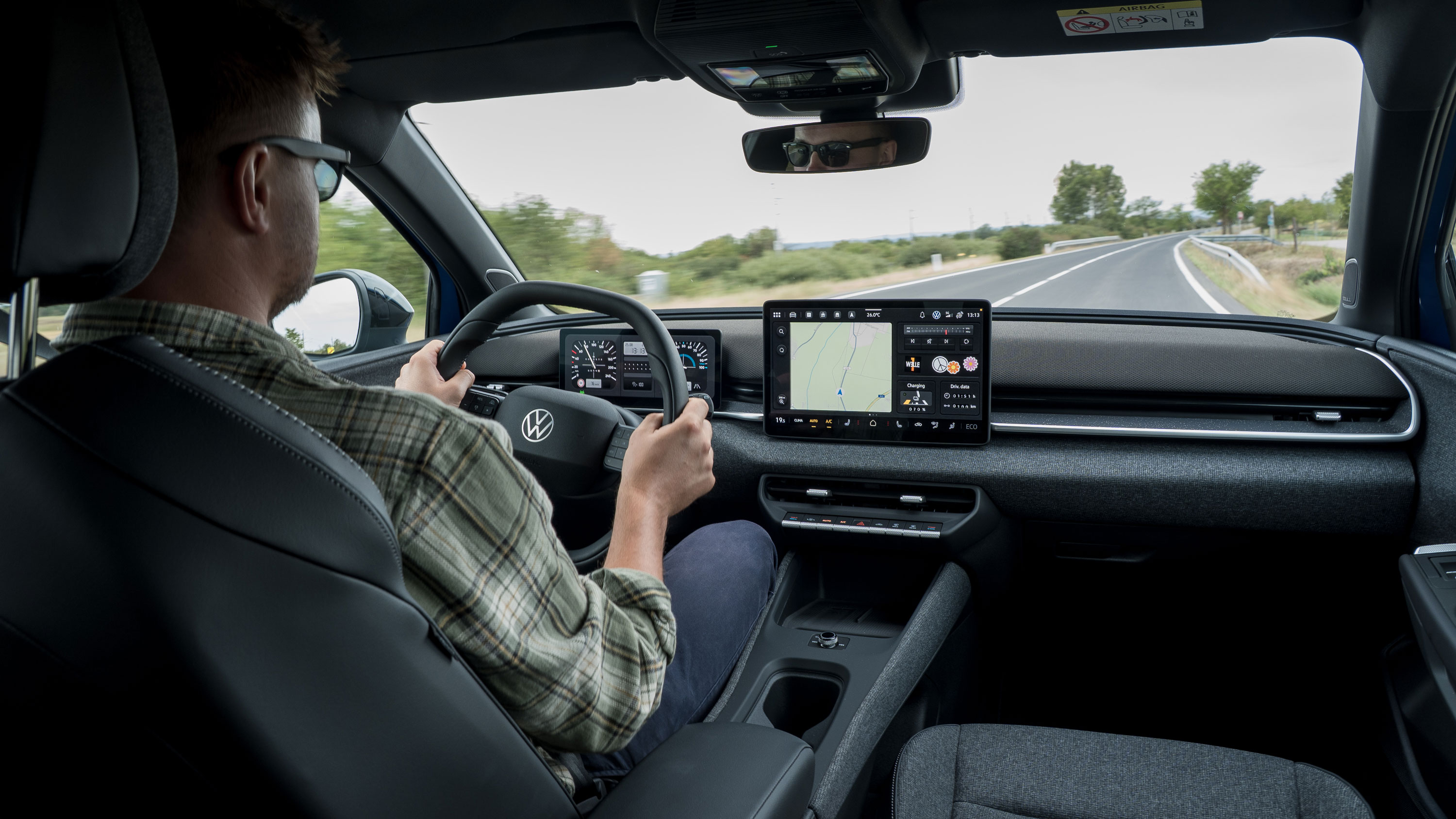 Alastair Crooks driving the Volkswagen ID. Polo