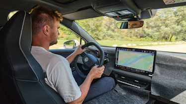 Alastair Crooks driving the Volkswagen ID. Tiguan prototype