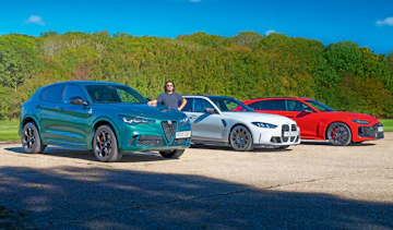 Alfa Romeo Stelvio Quadrifoglio - front 3/4 with fast estates