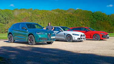 Alfa Romeo Stelvio Quadrifoglio - front 3/4 with fast estates