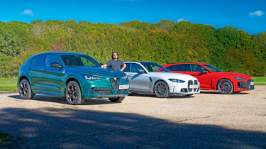 Alfa Romeo Stelvio Quadrifoglio - front 3/4 with fast estates