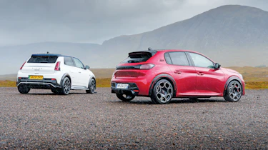 Alpine A290 vs Peugeot E-208 GTi - rear angled