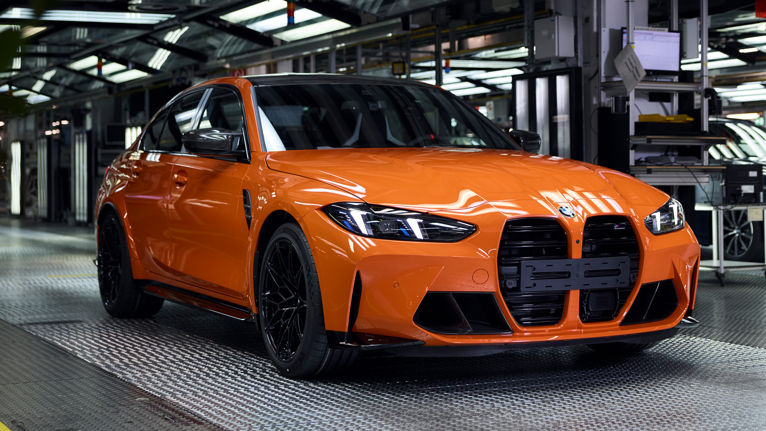 BMW M one-millionth vehicle - orange M3 front 3/4