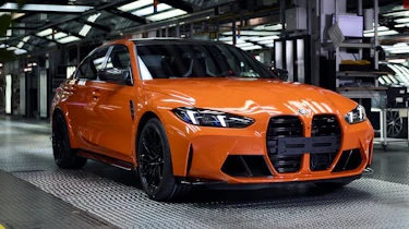 BMW M one-millionth vehicle - orange M3 front 3/4