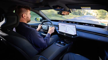 Alastair Crooks driving the BMW i3