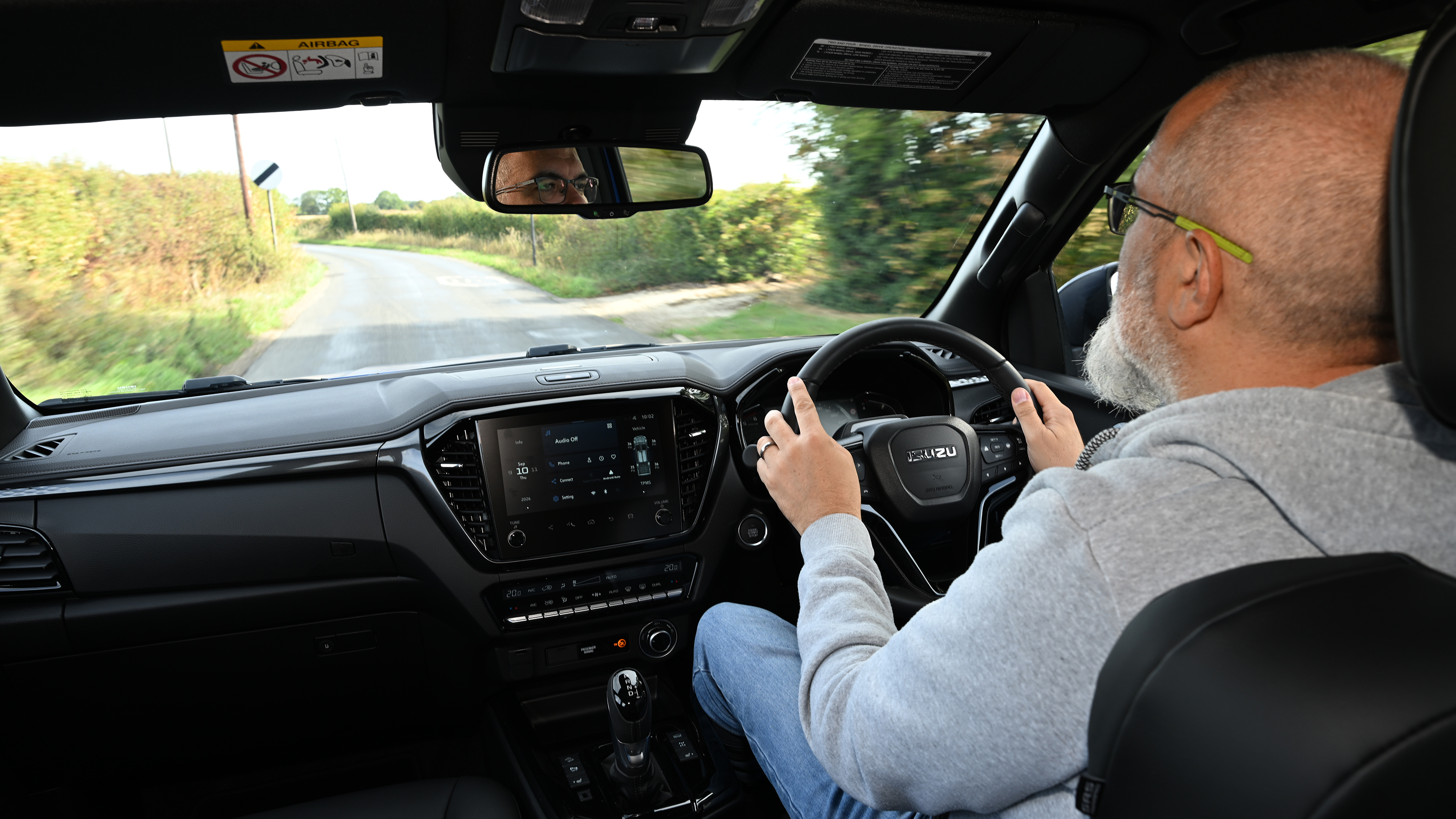 Auto Express senior road test editor Dean Gibson driving the Isuzu D-Max