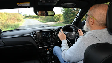 Auto Express senior road test editor Dean Gibson driving the Isuzu D-Max