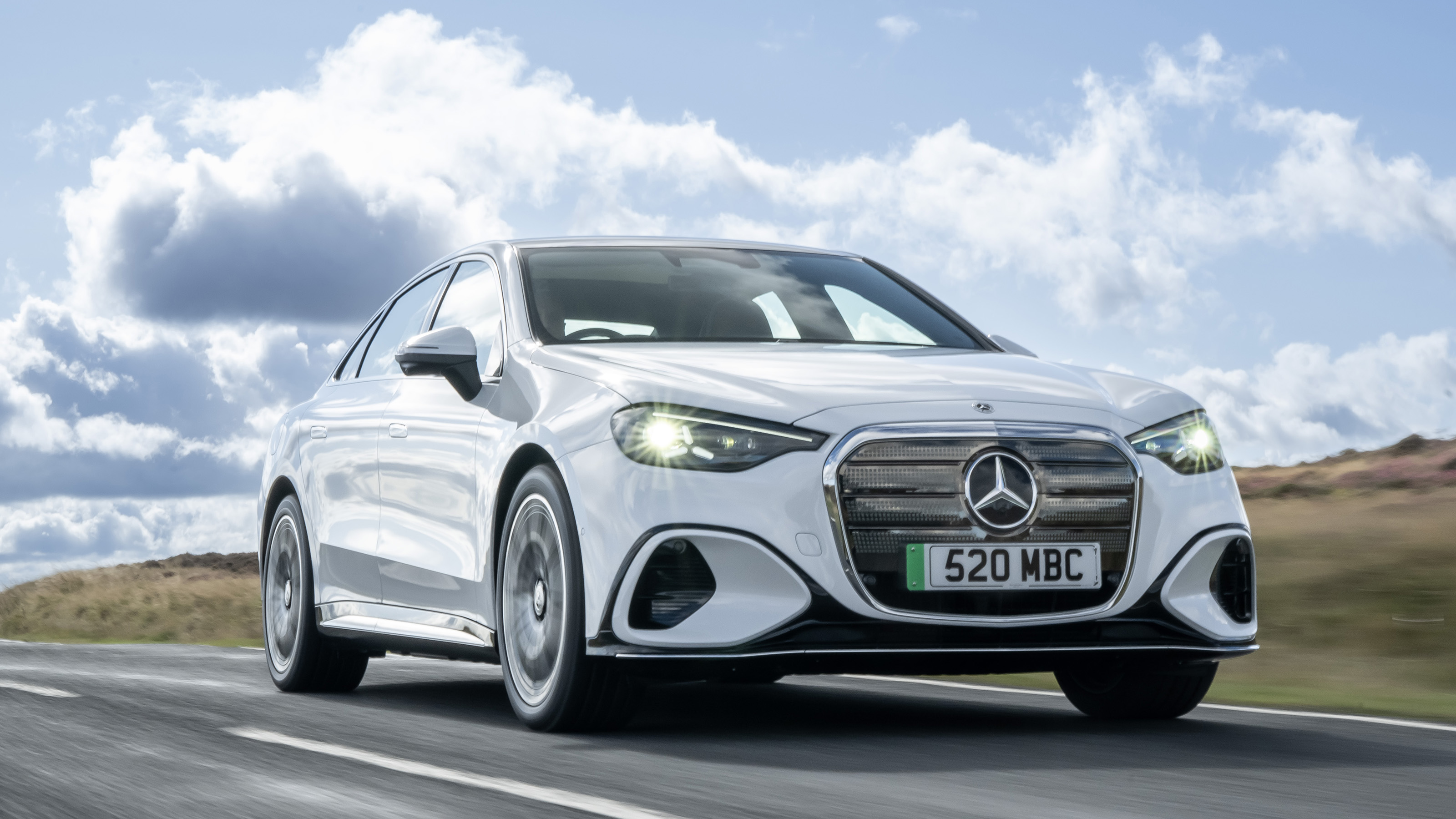 Mercedes C-Class Electric UK - front tracking 