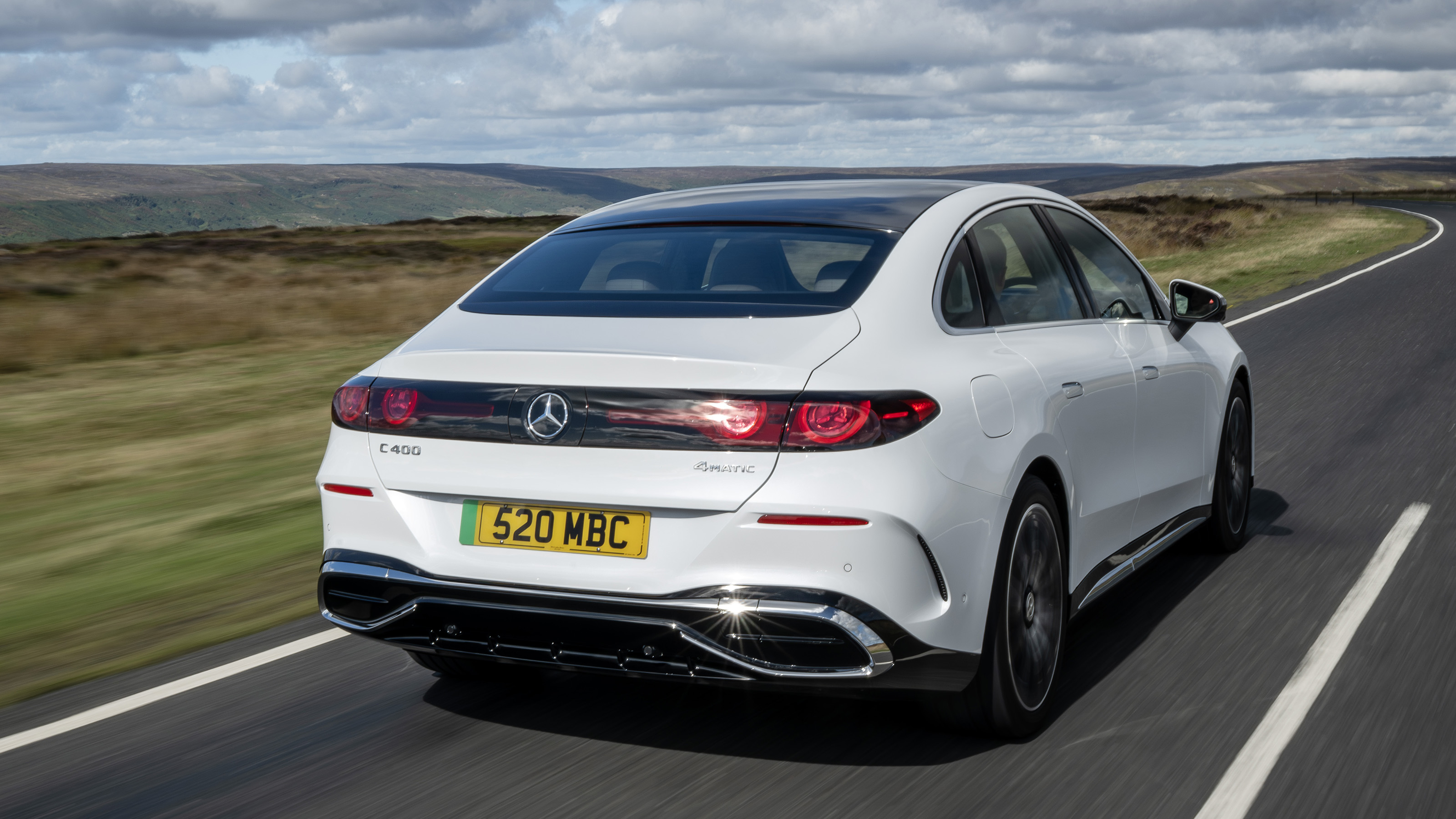 Mercedes C-Class Electric UK - rear tracking 