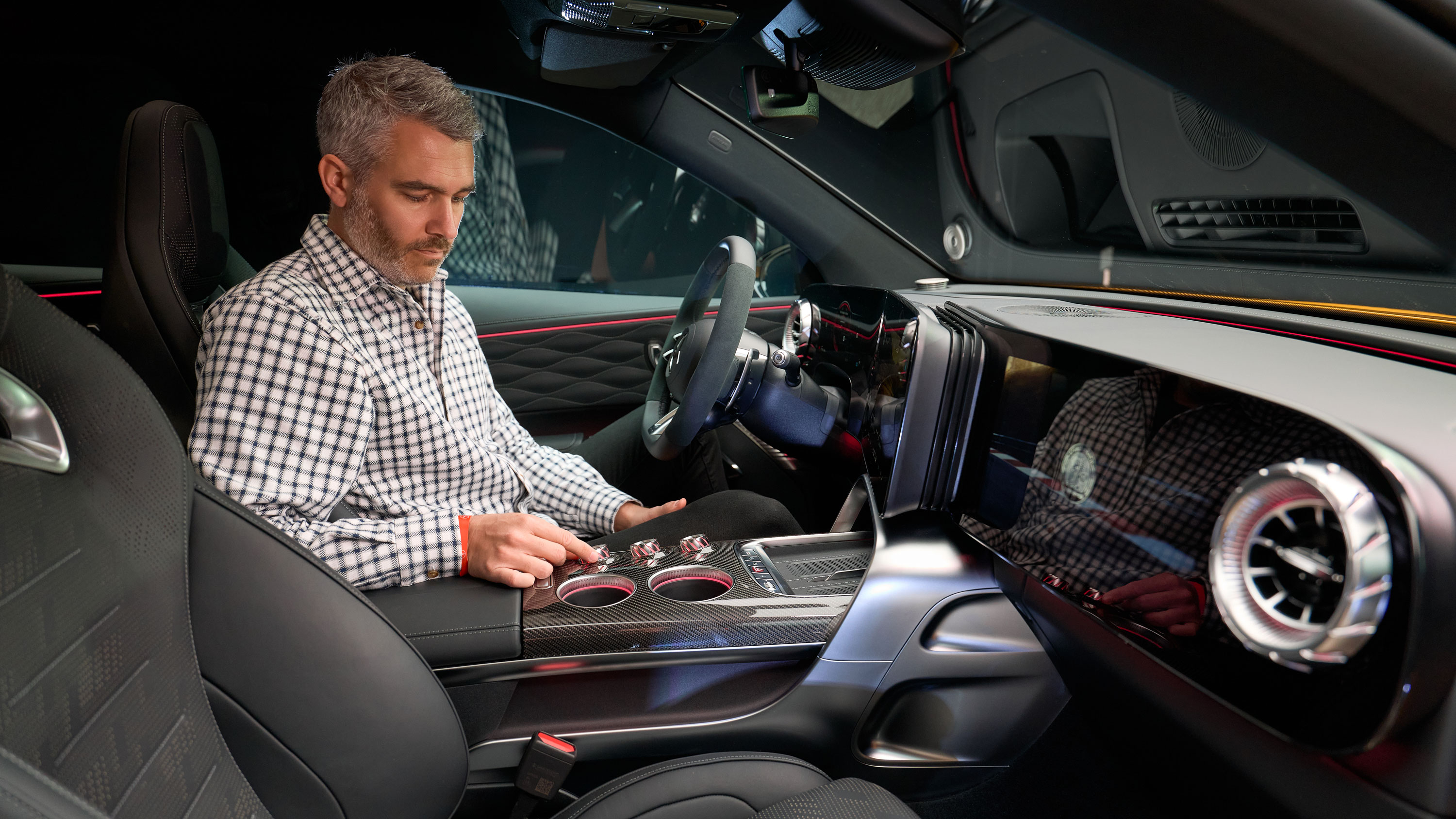 Richard Ingram sat in the Mercedes-AMG GT SUV