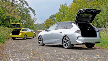 Skoda Octavia Estate vs Vauxhall Astra Sports Tourer - rear boots open