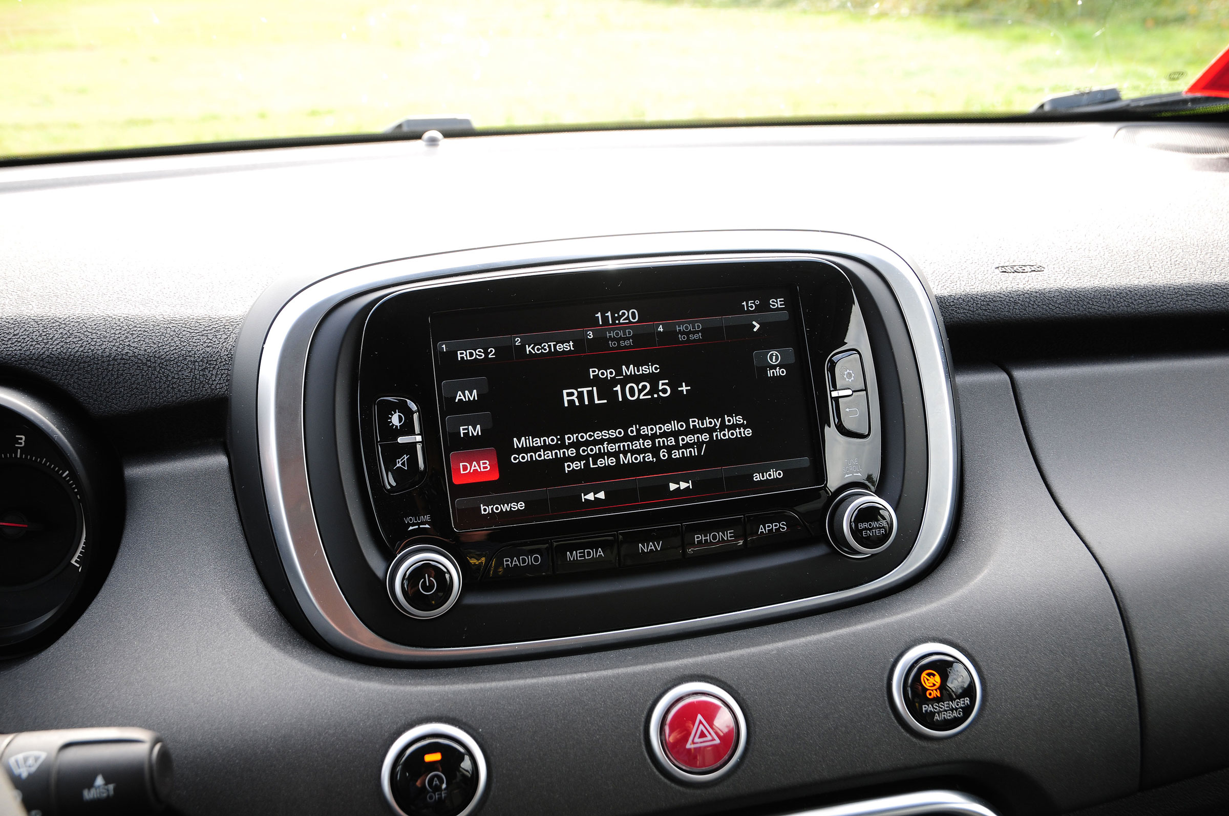 Fiat 500X - nav screen