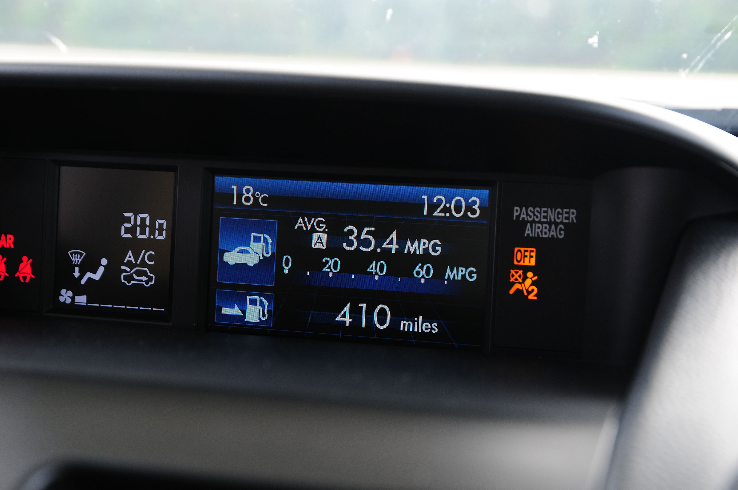 Subaru Impreza info screen