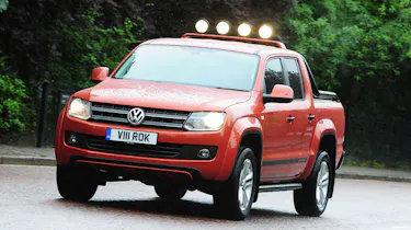 red Volkswagen Amarok Canyon