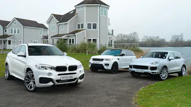 BMW X6 vs Porsche Cayenne and Range Rover Sport