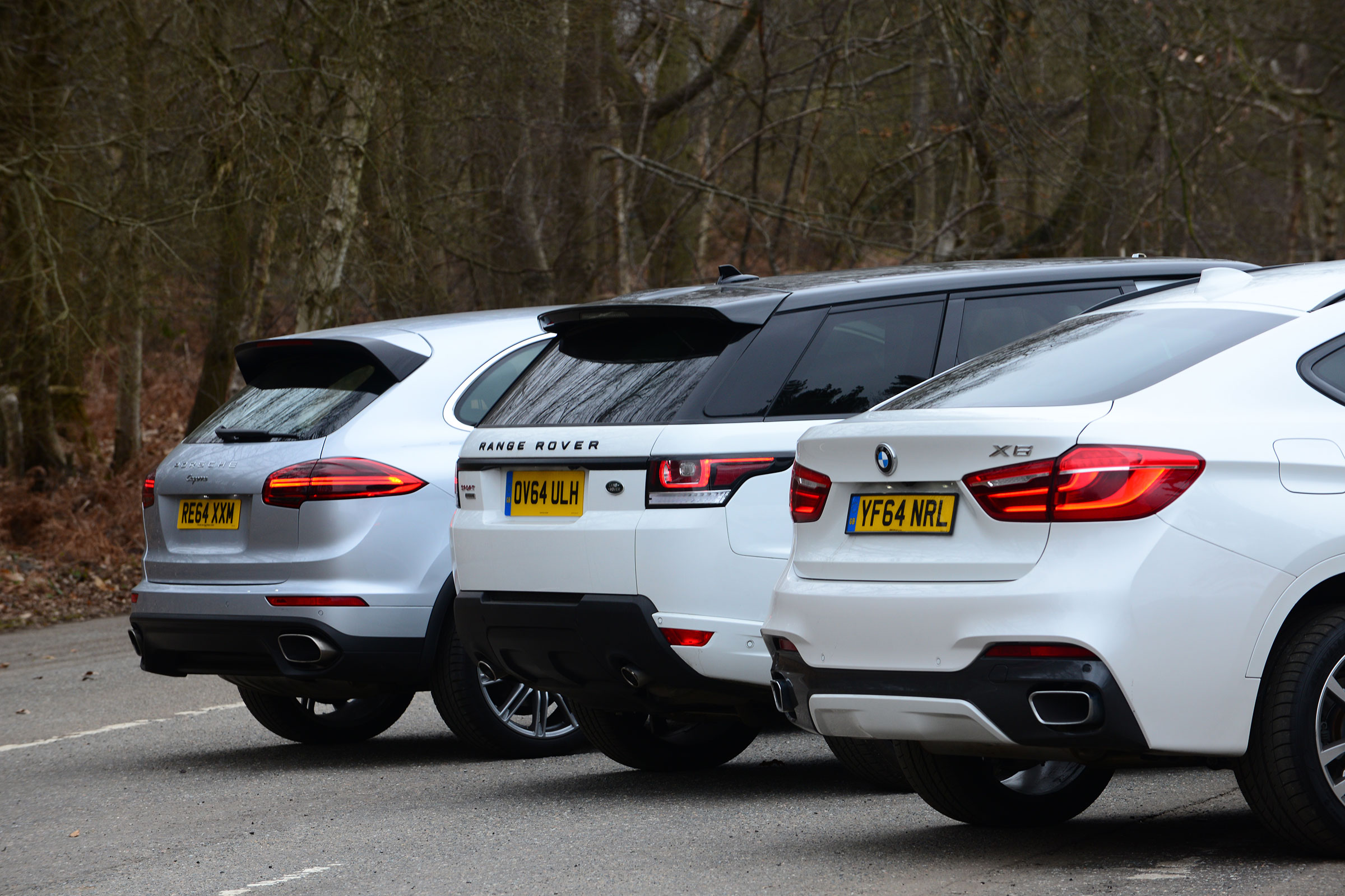 BMW X6 vs Porsche Cayenne and Range Rover Sport