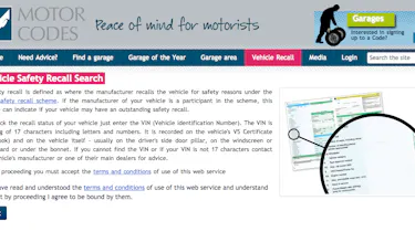 Vehicle Safety Recall tool