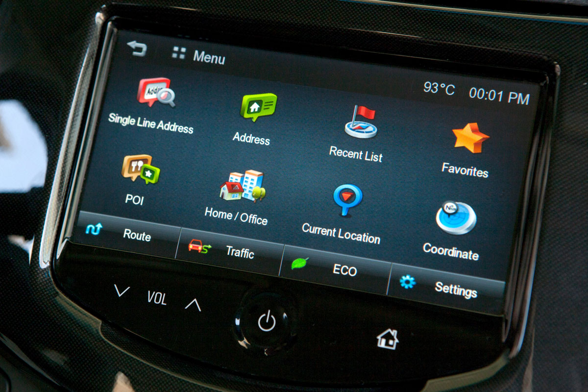 Chevrolet Spark interior screen detail
