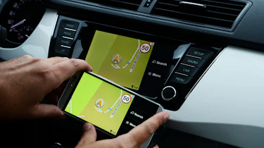 Skoda Fabia - sat nav screen