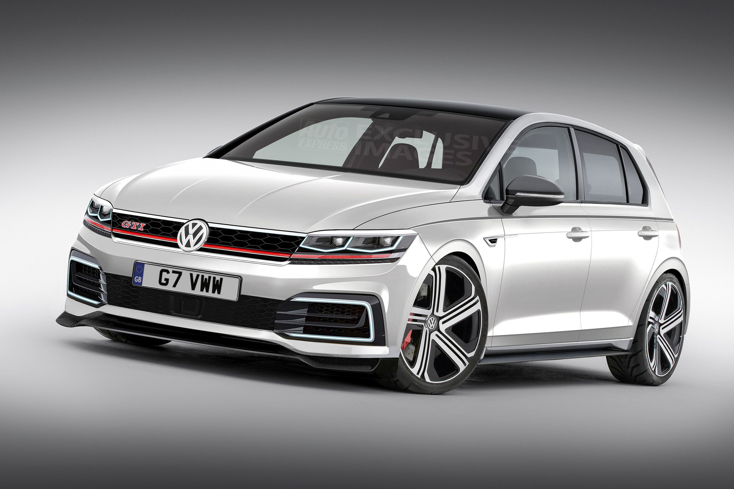 Mk8 VW Golf GTI rendering - front