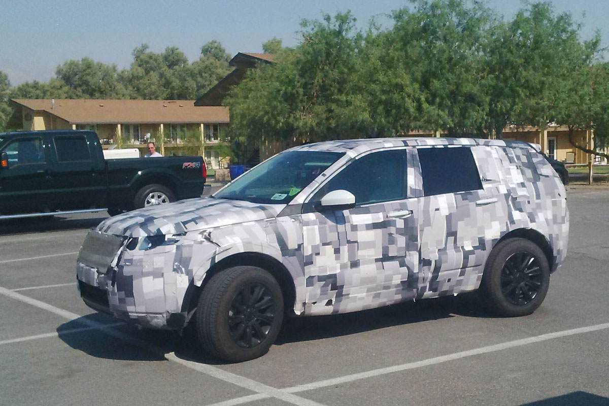 Land Rover Discovery Sport spy shot Death Valley front