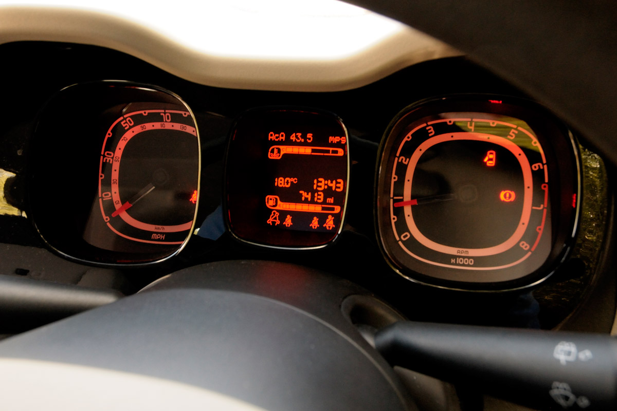 Fiat Panda TwinAir dials