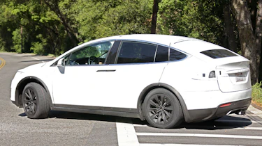 Tesla Model X spyshots side rear