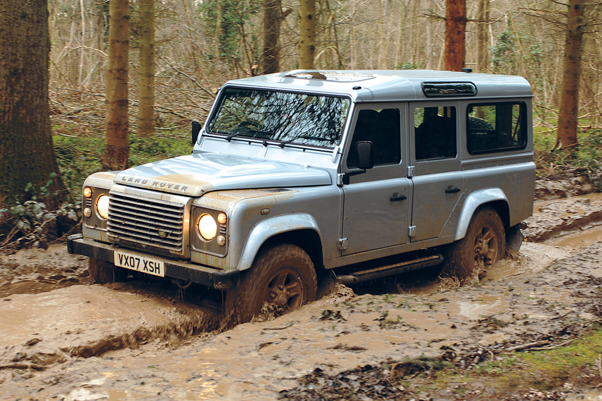 Land Rover Defender front three-quarters