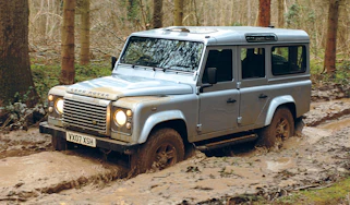 Land Rover Defender front three-quarters