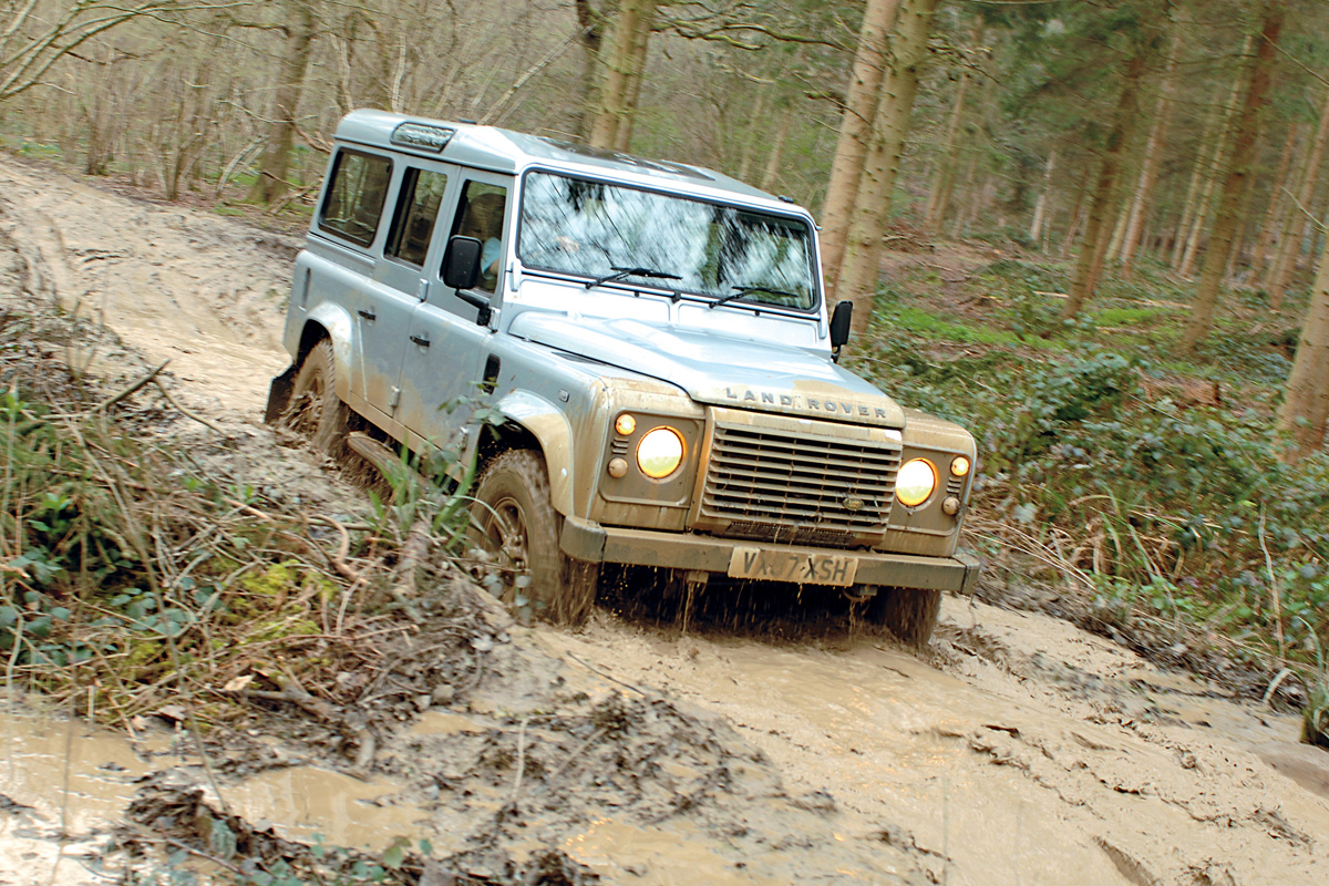 Land Rover Defender front three-quarters