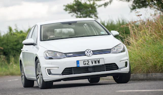 white volkswagen e golf
