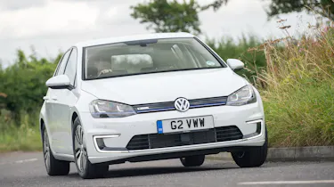 white volkswagen e golf