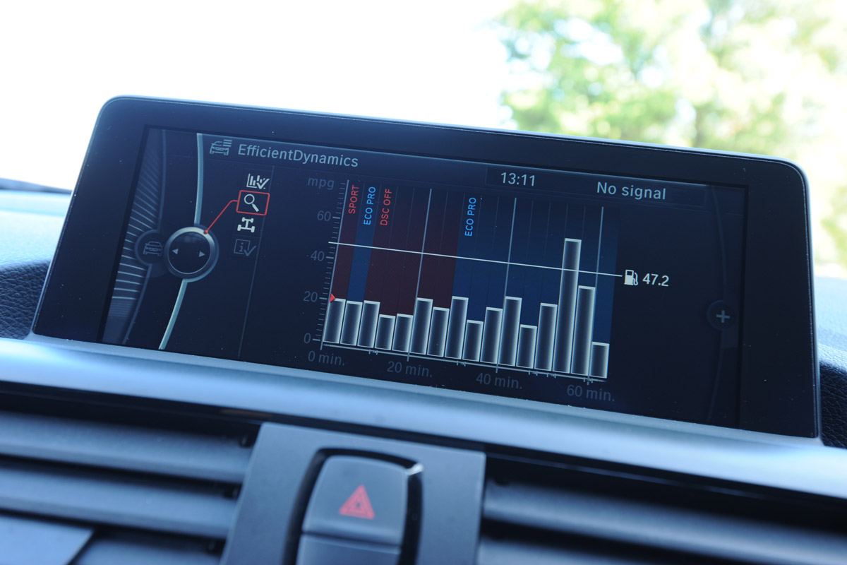 BMW 116d interior screen detail