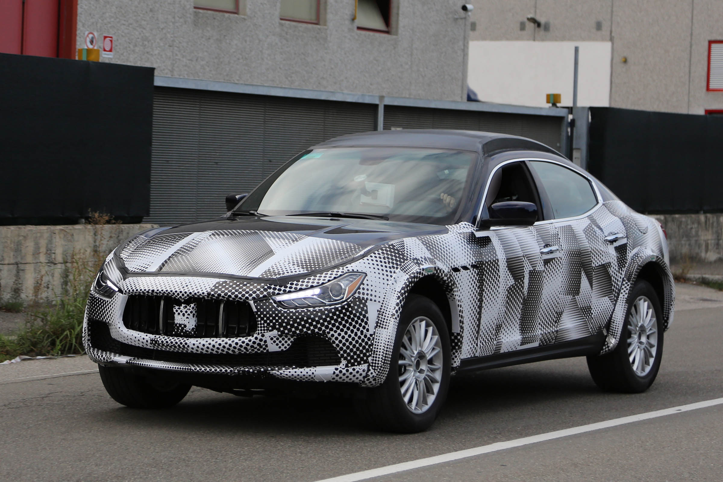 Maserati Levante SUV test mule spied - front