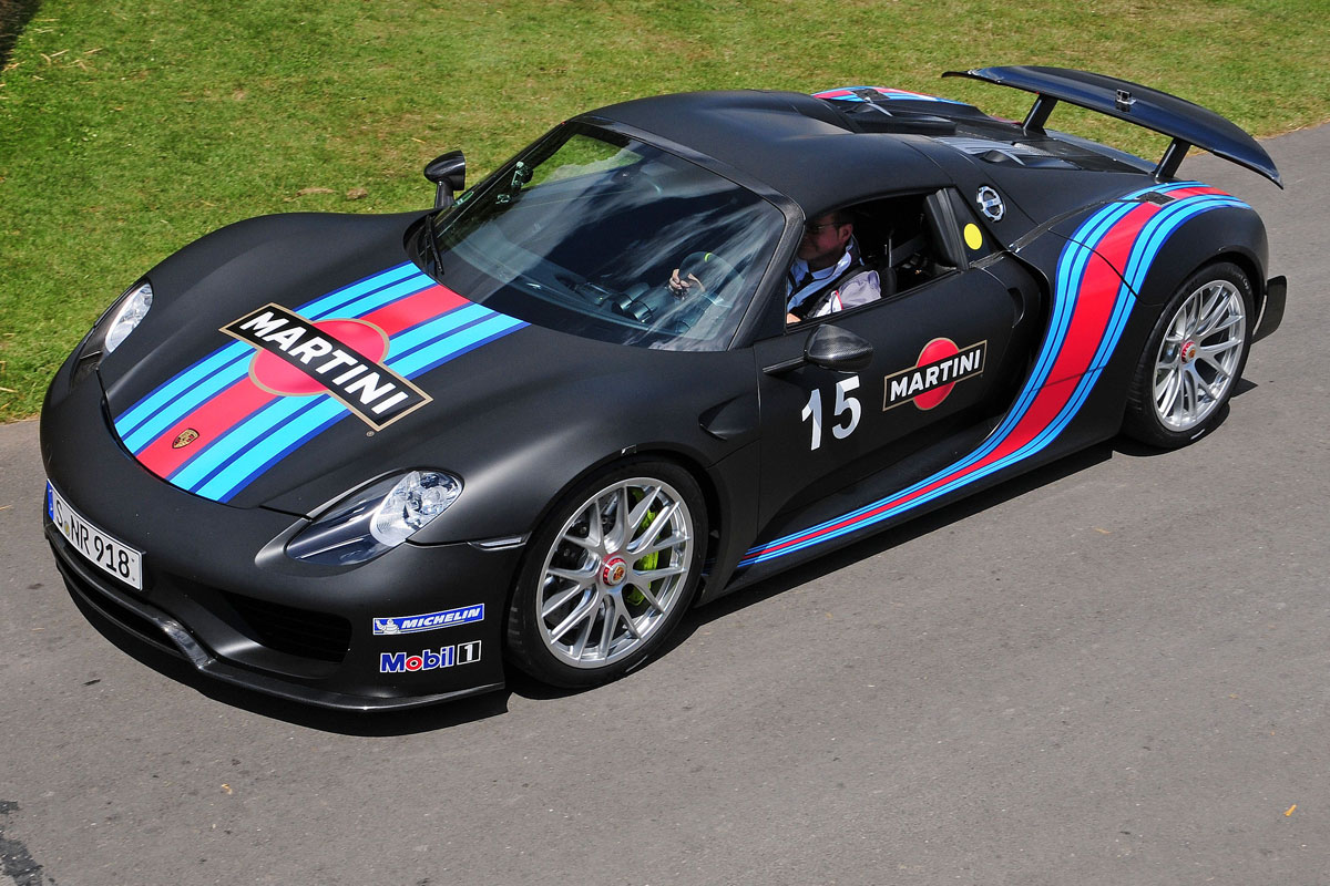 Porsche 918 Spyder with Martini livery at Goodwood