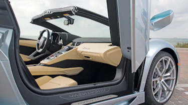 Lamborghini Aventador Roadster door and interior detail