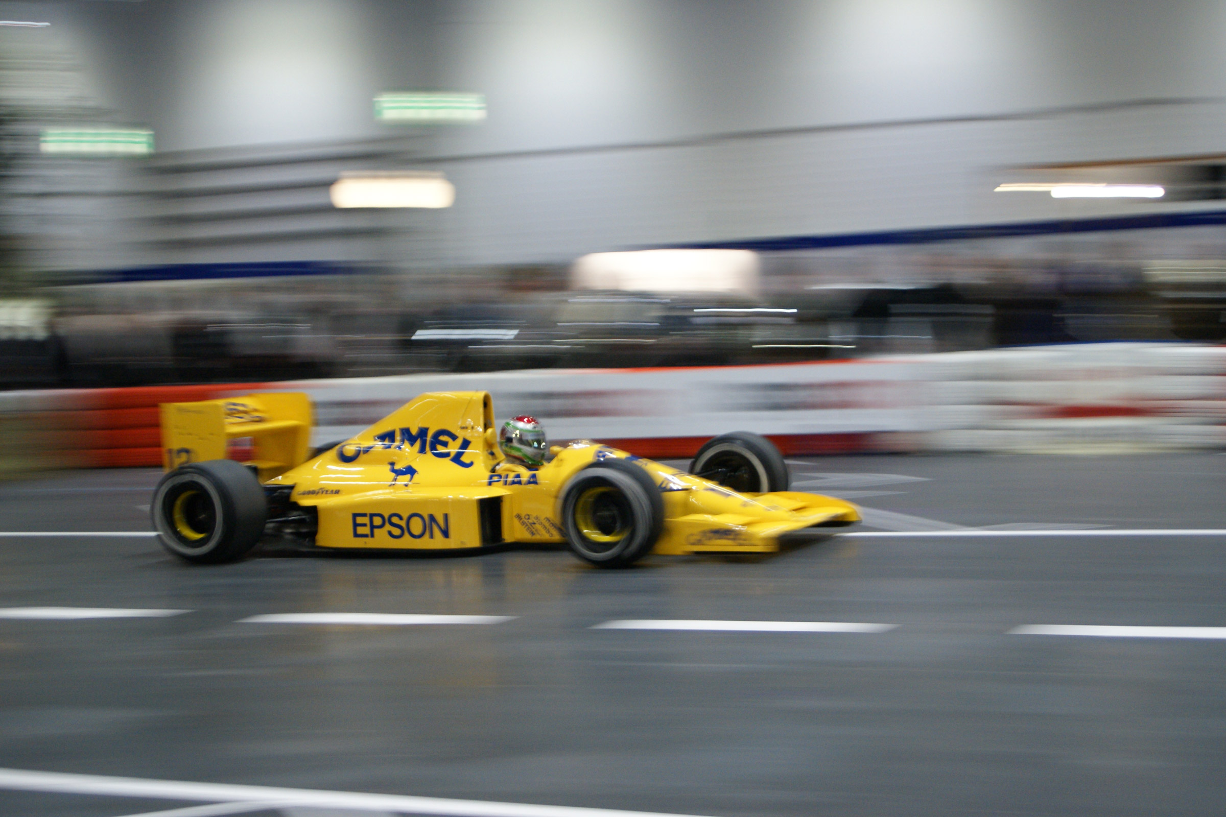 F1 car indoors