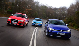 VW Golf R vs Audi RS Q3 vs Mercedes A45 AMG