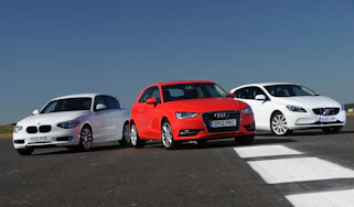 New Audi A3 2.0 TDI vs BMW 116d and Volvo V40 D2 2012 group test