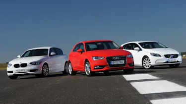 New Audi A3 2.0 TDI vs BMW 116d and Volvo V40 D2 2012 group test