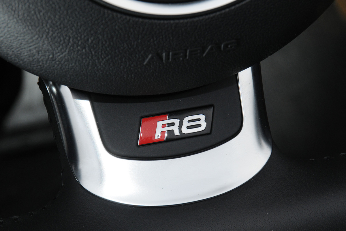 Audi R8 V8 Spyder steering wheel badge