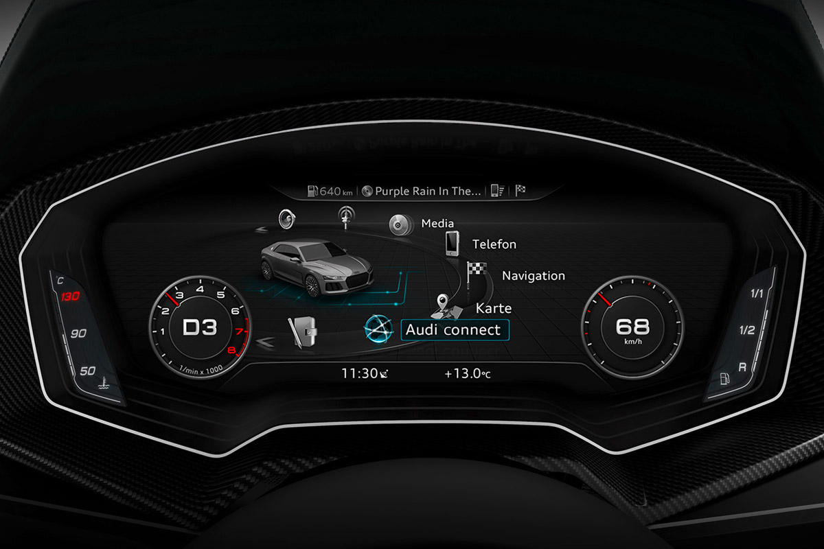 Audi TT 3 dials infotainment view