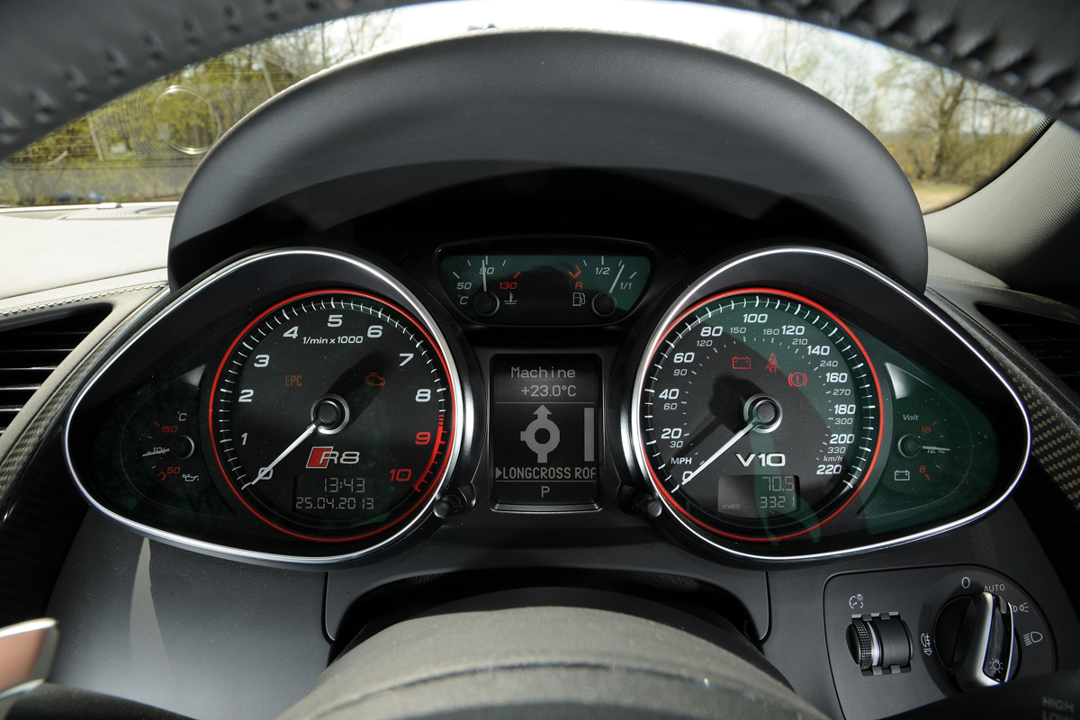 Audi R8 V10 Spyder dials